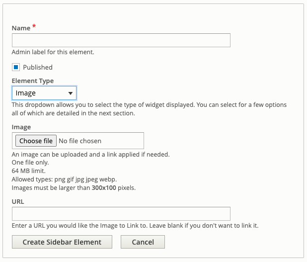 Image widget fields